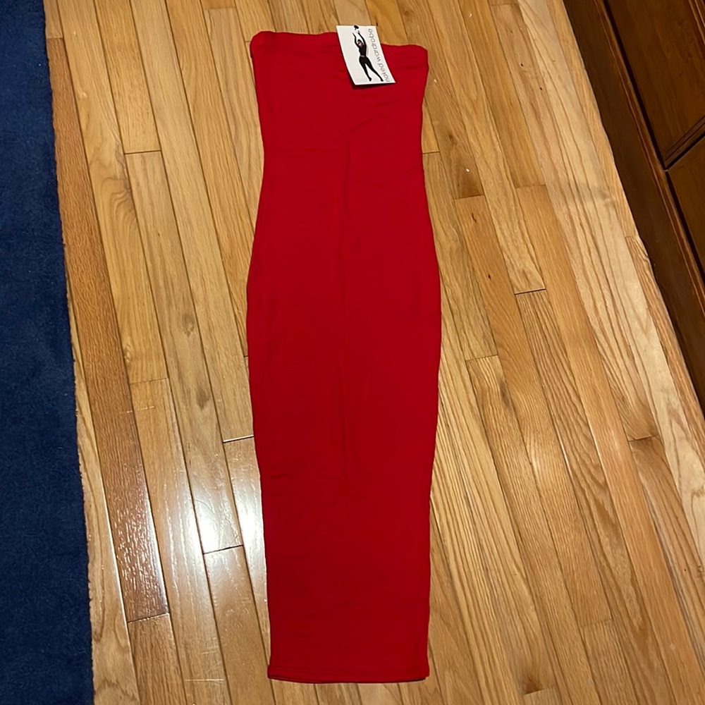 NWT Naked Wardrobe Strapless Red Dress